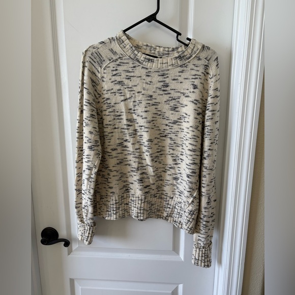 J. Crew Sweaters - J.Crew Marled Knit Cream Gray Sweater Size Large Black